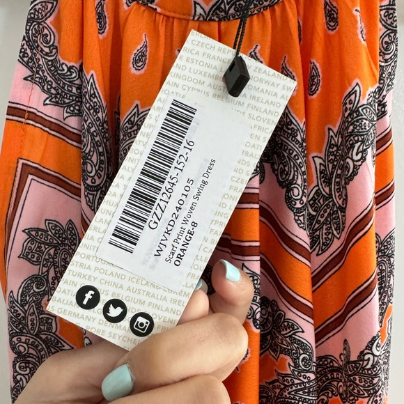 scarf print woven swing dress - Picture 7 of 7